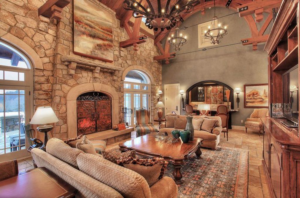 mansion living room semi traditional