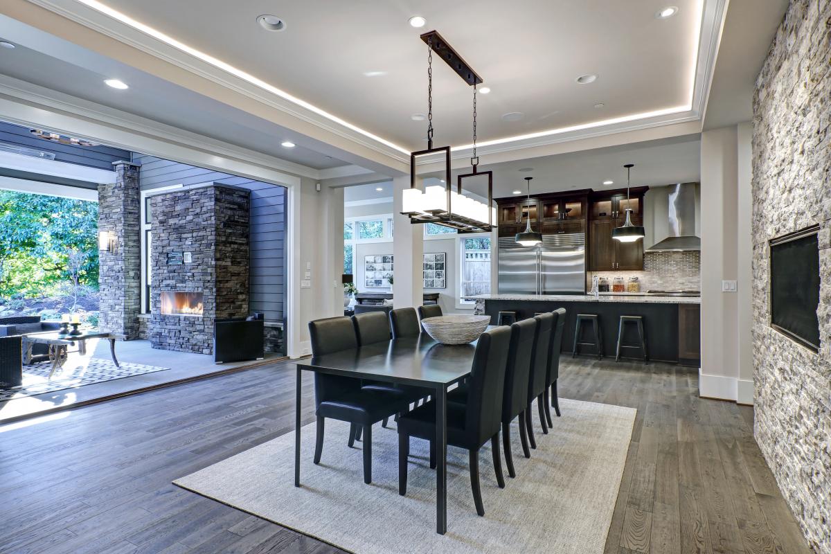 tray ceiling living room long