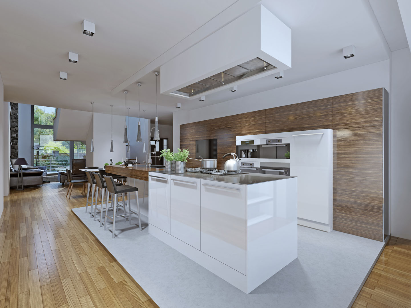 one wall basement kitchen