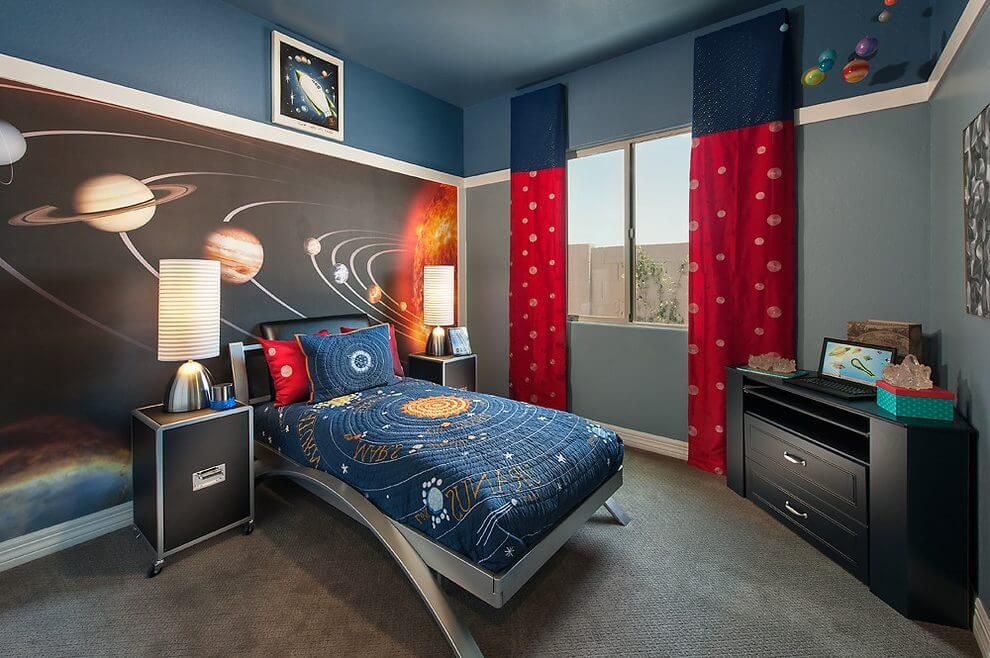 space themed kids bedroom