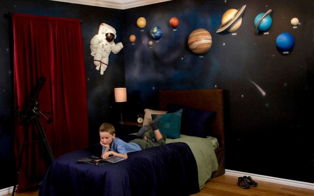 outer space themed bedroom